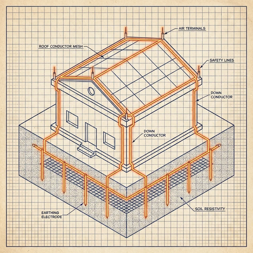 Schéma bleskozvodu a uzemnenia